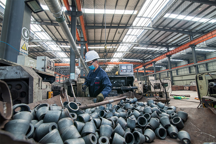 兴安盟网架配件-锥头加工车间